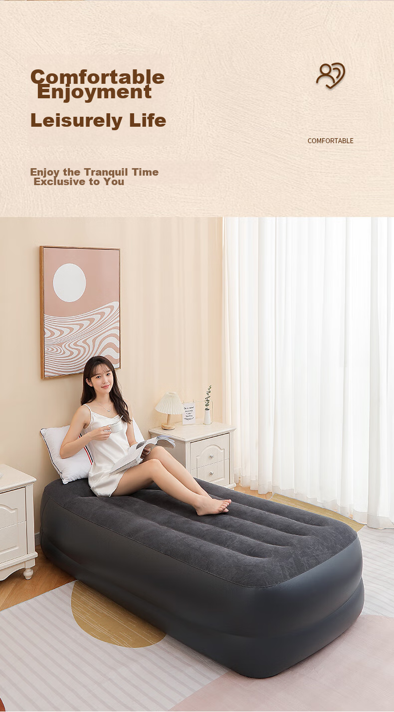 INTEX Built-In Electric Pump Inflatable Bed with Pillow, Single Automatic Air-Filling Mattress, Double-Layer Luxury Thickened And Heightened 64122 16