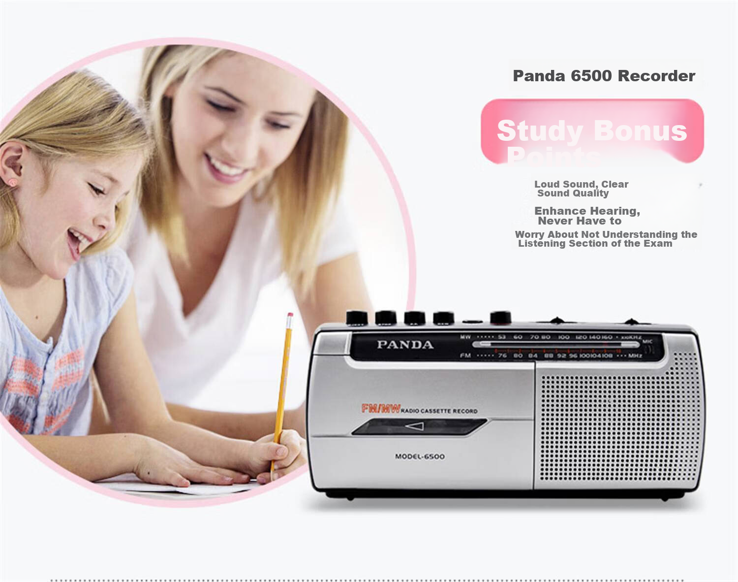 PANDA (PANDA) 6503 Portable Tape Recorder for Elderly with USB and SD Card Slots, Mini Player for Cassette Recording, English Learning for Elderly at Home, White 11