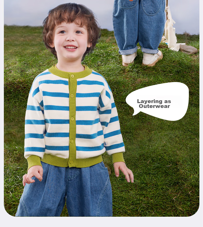Ciciibear [Anti-Pilling] Ciciibear Boys' Cardigan Sweater Spring Style Knit Pullover, 2024 New Baby Outerwear, Children's Spring Clothing 11