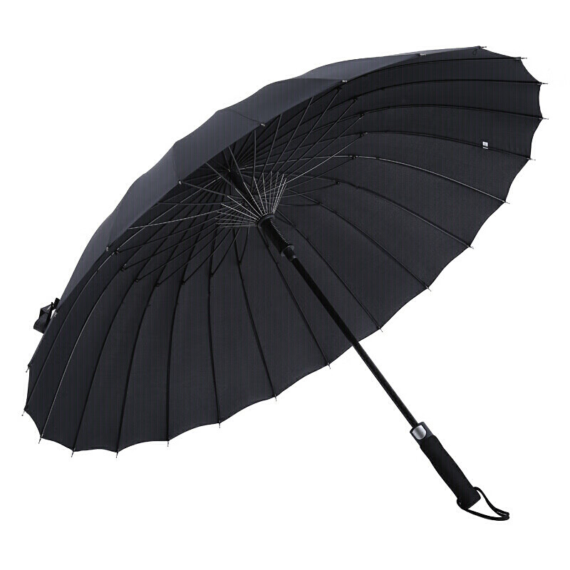 MAYDU Automatic Umbrella, Long Handle Umbrella with 24 Ribs, Automatic Men's Business Umbrella for Sunny Or Rainy Days, M7003 Black