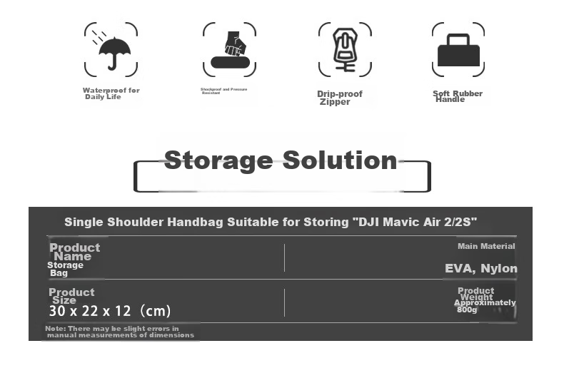 Qiye Storage Bag Hard Shell Suitcase Box Suitable for DJI Mavic Air 2S Shoulder Bag Air 2 Second Generation Backpack Accessories, Shockproof, Drop-Resistant, Waterproof Splash-Proof Changfei Versio 2