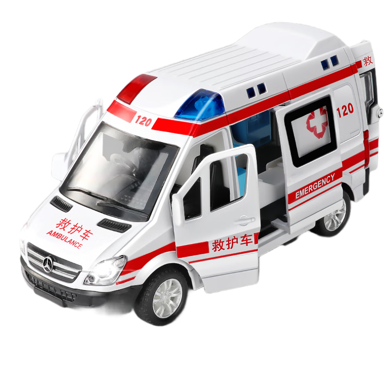 Mabaozibao Ambulance Toy for Ages 1-3 Large Opening Door Children's Car Model Educational Toy for Boys And Girls