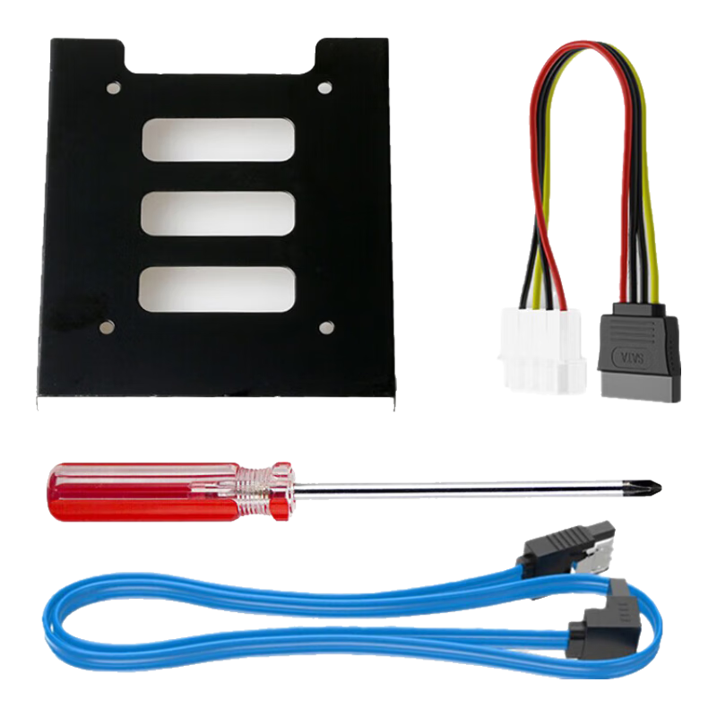 LinkStone SSD Enclosure, 2.5 to 3.5 Inch, SATA 3.0 Data Cable And Power Cable, Desktop SSD Adapter Bracket, Hard Drive Case