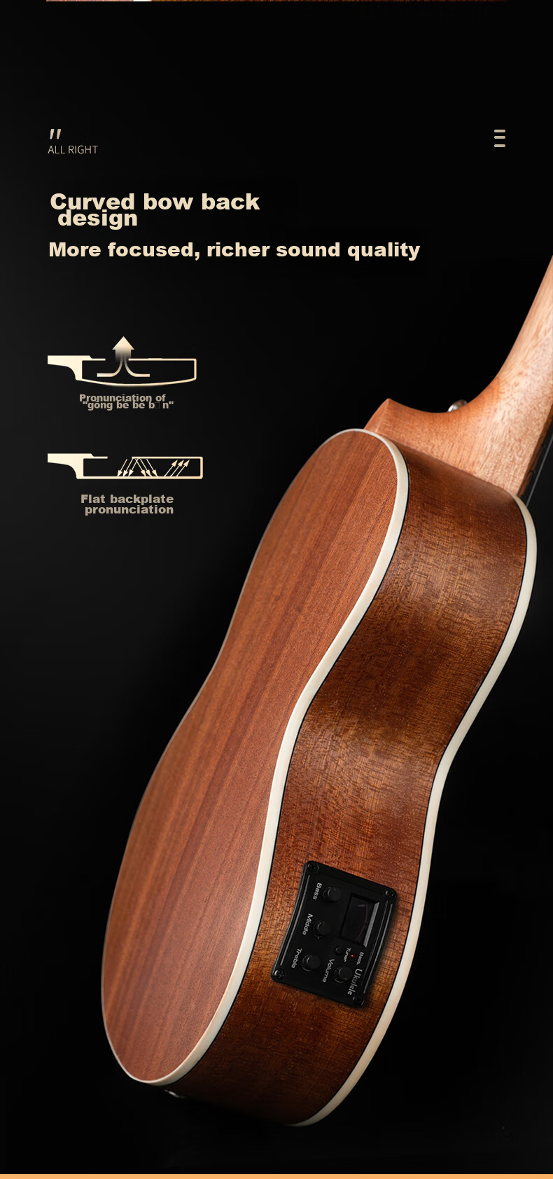 Minsine Spruce Single Board Ukulele, 23-Inch, Beginner's Entry-Level Practice Guitar for Children And Adults 9