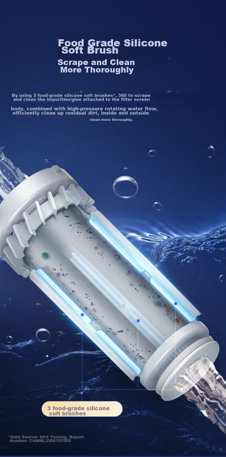 Yikepiao Pre-Filter Water Purifier for Home Use, Whole House Under-Sink Pipeline Filtration, High Flow Rate, No Filter Replacement Needed, Lead Separation, Automatic Backwash, Explosion-Proof, Freeze-Resistant Filter Bottle EPSF101-A 5