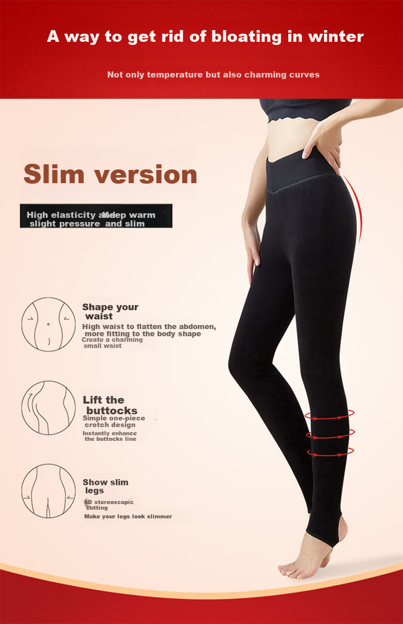 LangSha Women's Fleece-Lined Leggings with Silk Cotton, Thick Warm Pants for Outer Wear in Northeast China, Cold-Resistant Cotton Pants for Autumn And Winter 7