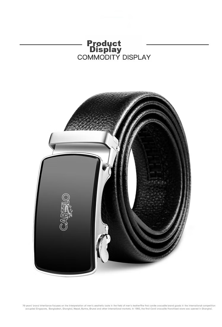 CARTELO Men's Casual Automatic Buckle Belt, Top-Grain Leather, Youth Business Trouser Belt, Gift for Boyfriend Or Father's Day 9