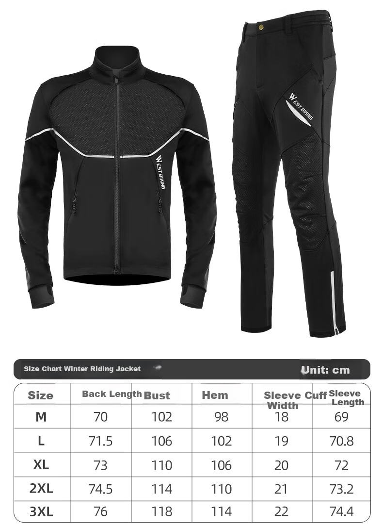WestBiking WestBiking Autumn And Winter Bicycle Riding Jacket Long-Sleeve Set, Warm Fleece-Lined Cycling Sportswear 1