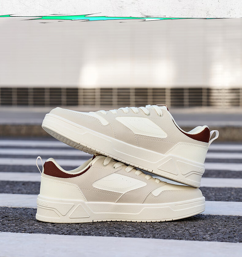361° Men's Sports Shoes Spring Summer New Retro Leather Basic White Casual Sneakers 672616618-2 15