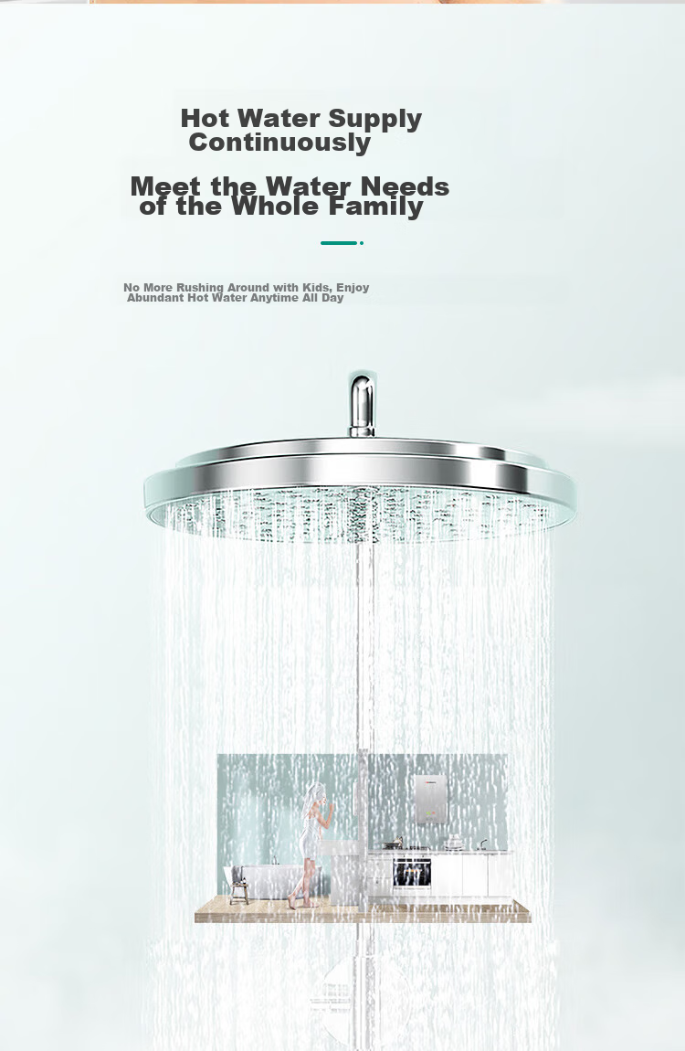 CHIGO Instant Electric Water Heater, 7500W Rapid Heating, Constant Temperature, Small Kitchen Treasure, Energy-Saving Household Integrated Shower, No Storage Water Required, Adjustable Power, ZG-KB732 5