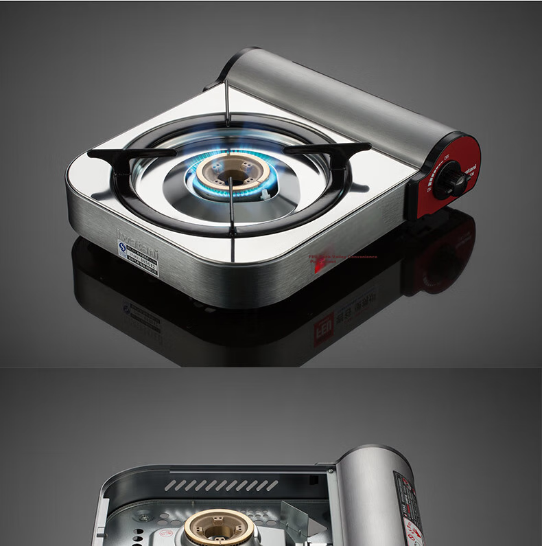 Iwatani Outdoor Camping Portable Gas Stove, Camping Cooker, Gas Stove, Picnic Windproof Cookware ZA-27S + Double-Handled Pot 18