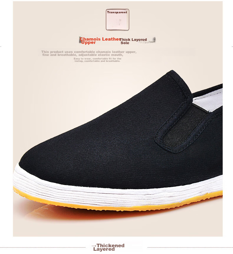 BUS HEYUAN Traditional Handmade Thousand-Layer Sole Cloth Shoes, Women's Flats, Cowhide Sole Old Beijing Cloth Shoes for Women, YW08, Black, Size 40 8
