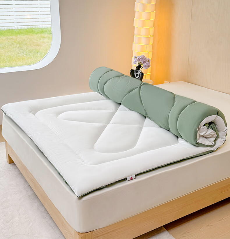 Grace Class A Thickened Fiber Mattress, Student Pad, Single Bed Mat, White And Green, 1.8 Meters 8