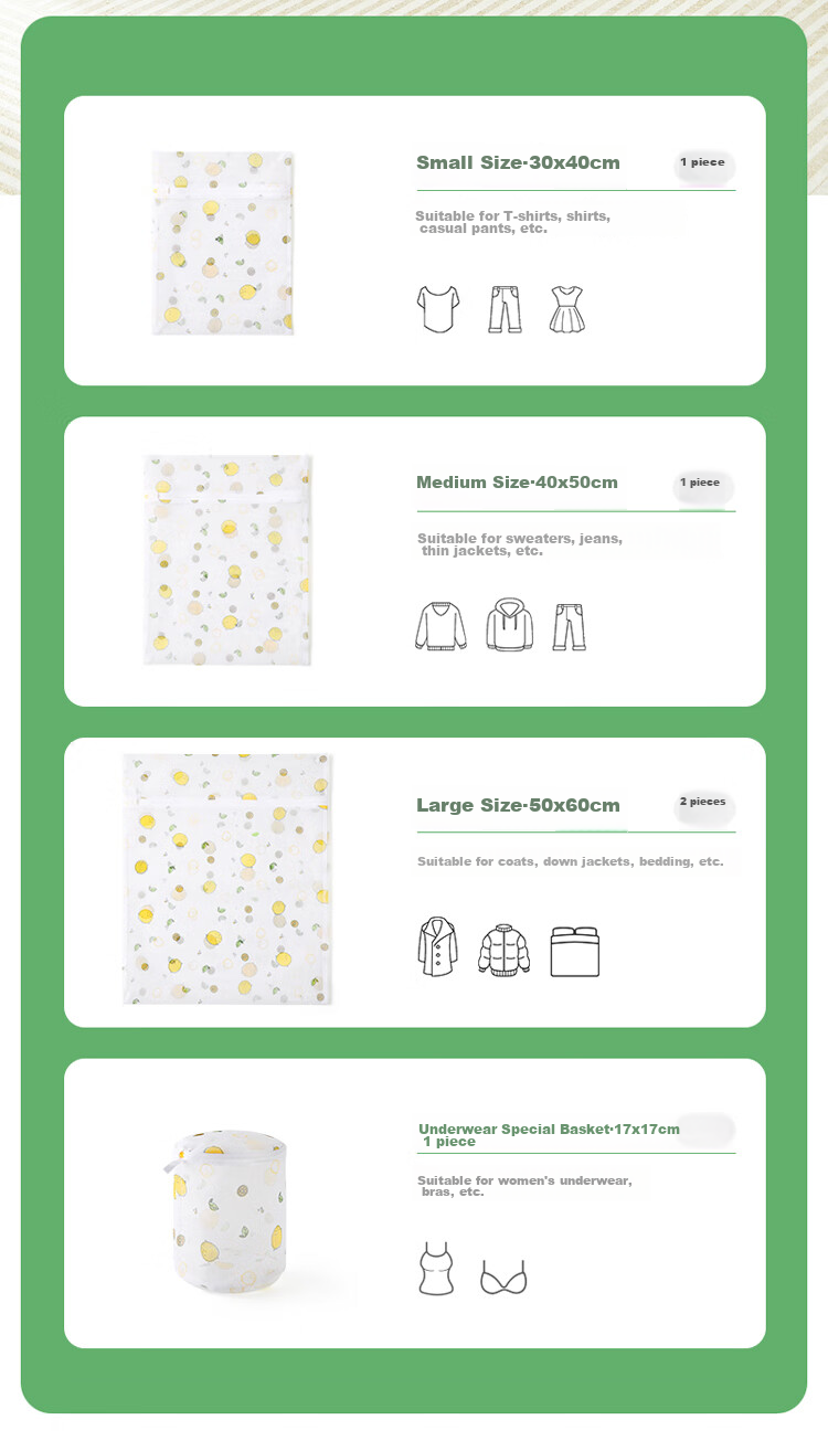 LYNN Laundry Detergent Bags, Anti-Deformation Fine Mesh Wash Bags for Underwear, Sweaters, And Down Jackets, 5-Piece Set for Washing Machine 2
