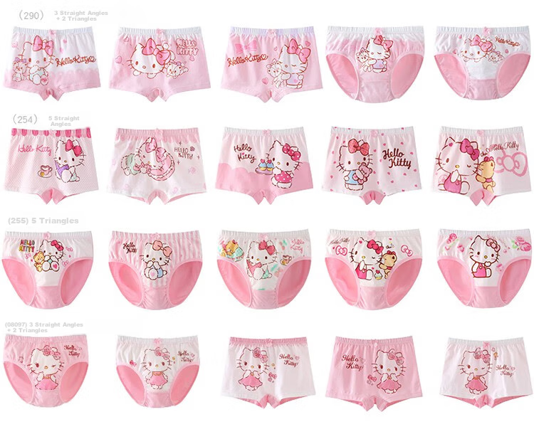 Hello Kitty Girls' Underwear, Children's Panties for Little Girls, 5-Pack Boyshorts And Shorts, KTN254 Floral Pattern, Size 155/3XL 7