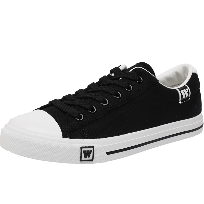 Warrior Canvas Shoes for Men And Women, Versatile Lace-Up Classic Canvas Shoes, Wear-Resistant Low-Top Sneakers WXY709T Black 35