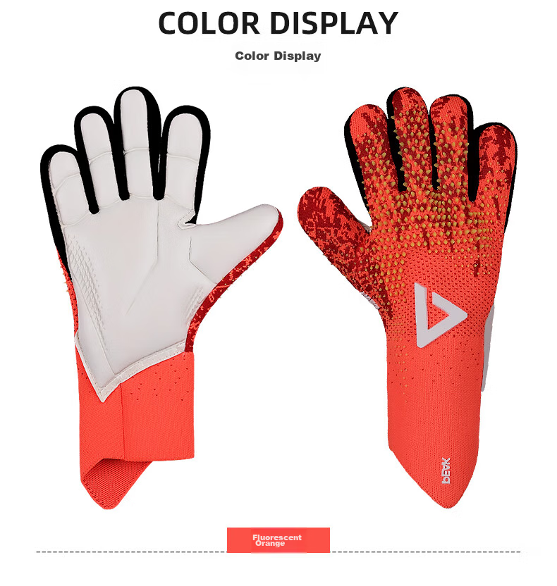 PEAK Goalkeeper Gloves, Natural Latex, Non-Slip, Wear-Resistant, Shock-Absorbing, for Adults And Children, Professional Training Goalie Gloves, White And Black, Size 9 13