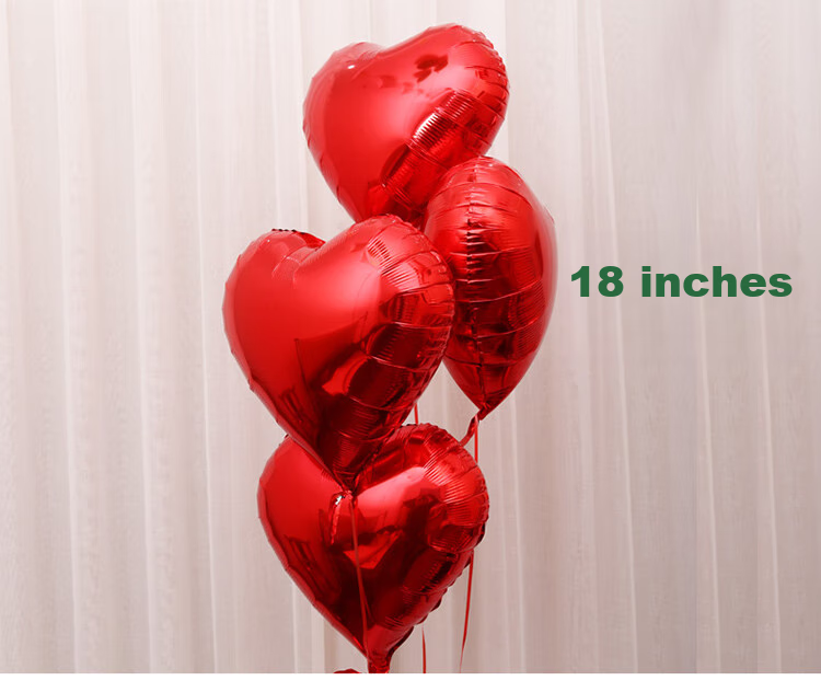 Jingtang Red Heart-Shaped Aluminum Foil Balloon, Valentine's Day Pink Floating, Engagement Romantic Decoration, Wedding Proposal Heart-Shaped Ornament 11