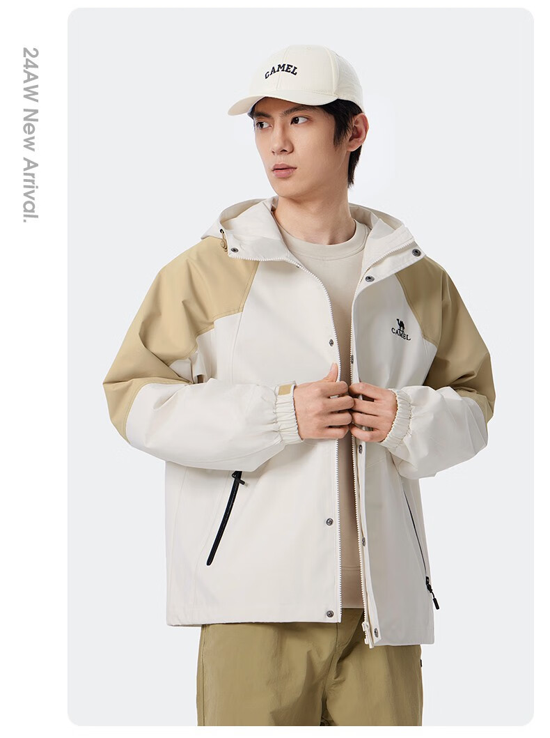 CAMEL Mountain And Sea Jacket for Men And Women, Trendy Windproof Casual Sports Outdoor Hiking Coat for Spring And Autumn M13CA6V040 34
