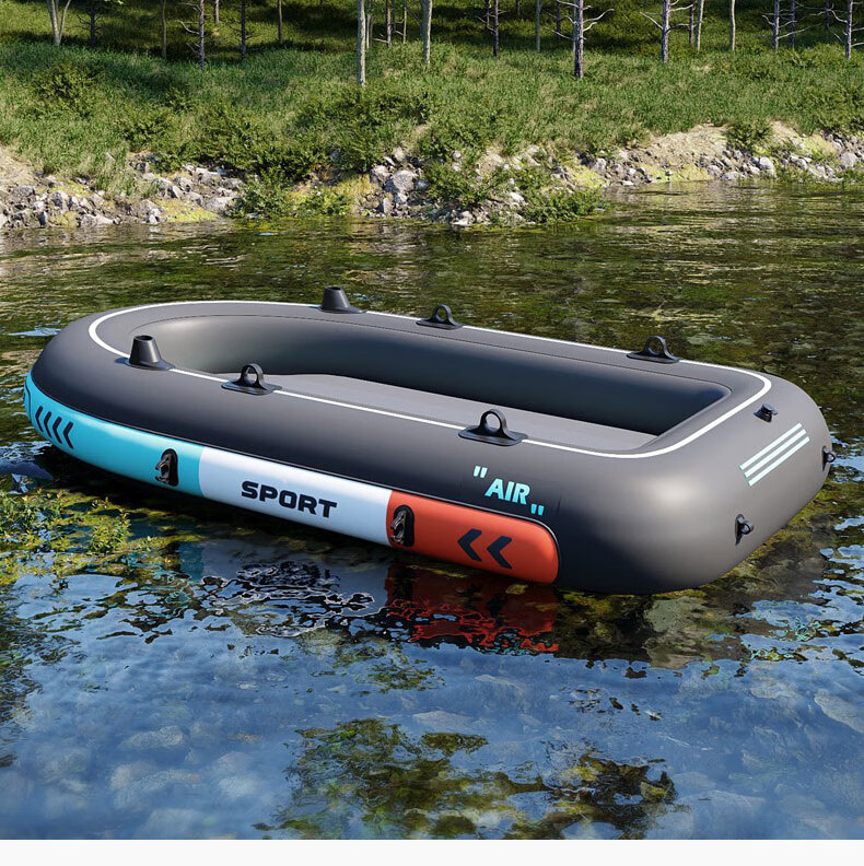 ASORAIN 4-Person Warrior Inflatable Kayak Fishing Lure Boat Thickened Rubber Dinghy Assault Air Cushion Fishing Camping Boat 22