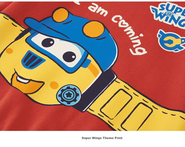 Baleno Children's Clothing, Spring And Autumn 2022 Collection, Super Wings Print Boys' Sweatshirt, Stylish Kids' Sports Long Sleeve, 20E, Floral Gray, 90cm 16