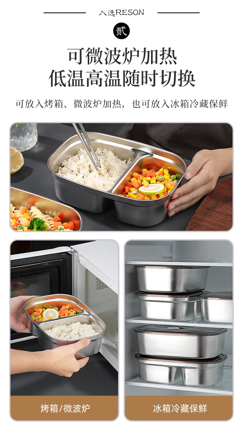 Newair Stainless Steel Lunch Box, Microwave-Safe Food-Grade Compartmented Container for Students And Office Workers, Bento Box 6