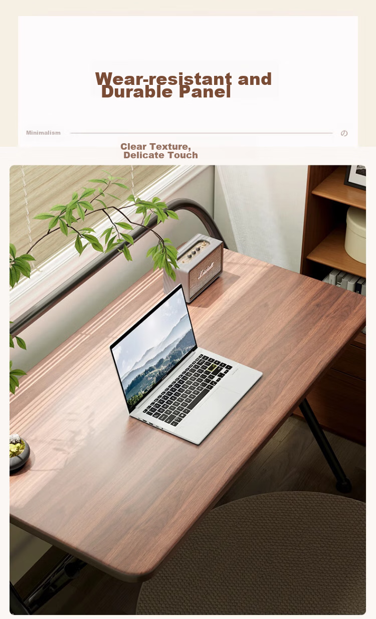 Jingcai Folding Table, Computer Desk, Simple Study Desk, Office Table JDZ10 Walnut 60*38cm Single Layer 6