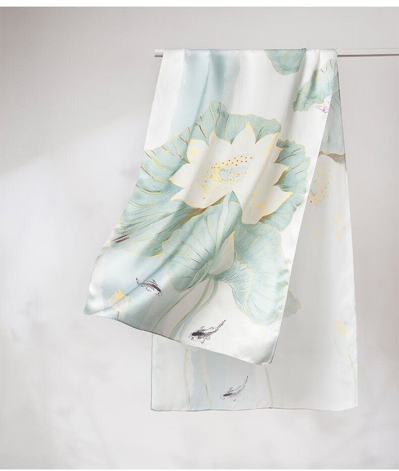 Zhijinlou 100% Mulberry Silk Printed Scarf for Women Traditional Chinese Style Sun Protection Decorative Shawl Birthday Gift 10