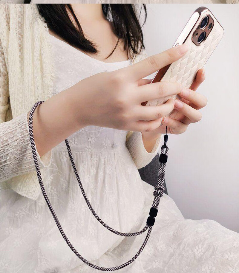 Jiangming Phone Lanyard, Pendant, Neck Strap, Portable Phone Chain, Simple And Durable, Suitable for Men And Women, Long And Short Options Available, Brown Strap, Comfortable, Durable, High-End Fashion, Short Versatile Style 1