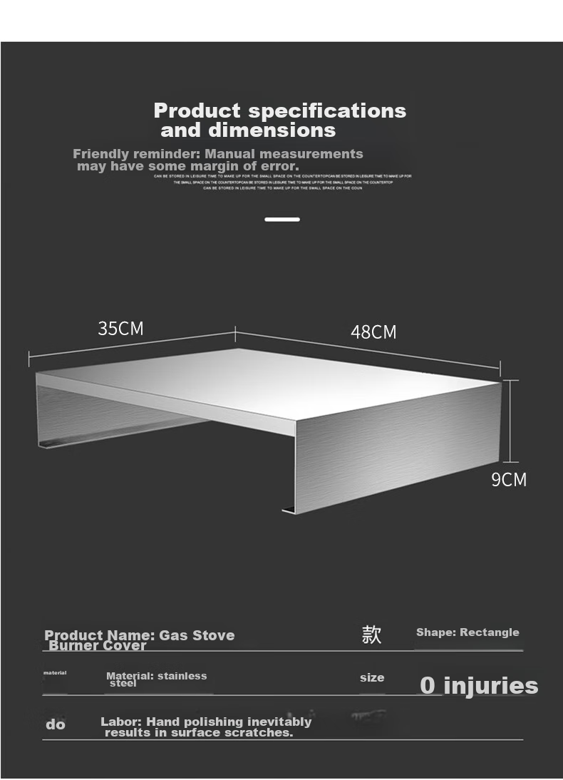 Canjiangjun [Thickened Version] Stainless Steel Gas Stove Cover Plate, Induction Cooker Stand, Multifunctional Stove Shelf 7