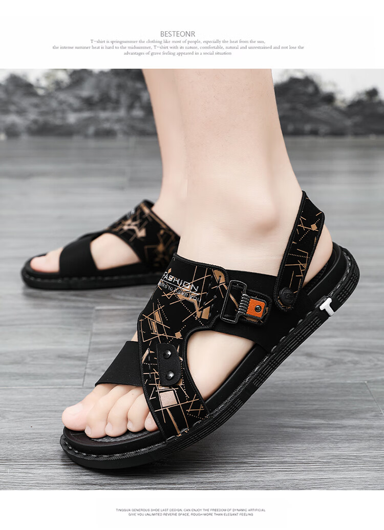 CARTELO Men's Sandals, Summer 2026 Breathable Outdoor Beach Clogs, Dual-Use Casual Slippers for Me 17