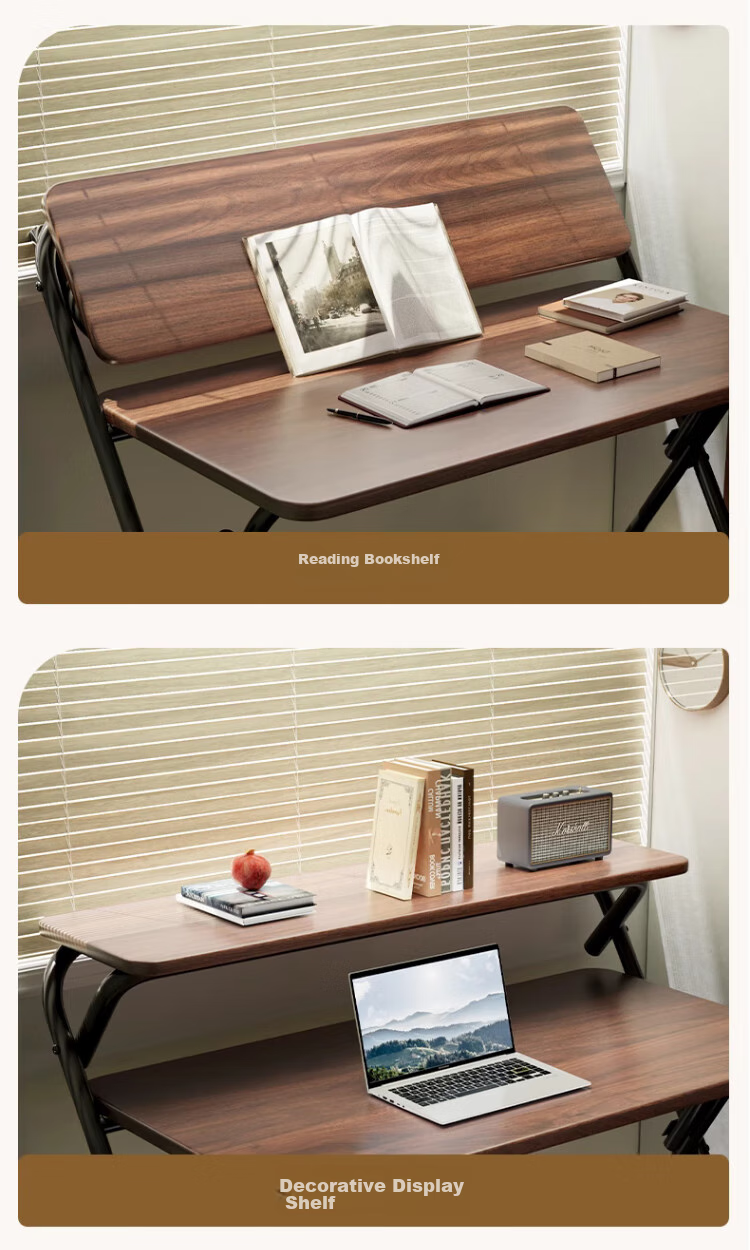 Jingcai Folding Table, Computer Desk, Simple Study Desk, Office Table JDZ10 Walnut 60*38cm Single Layer 12