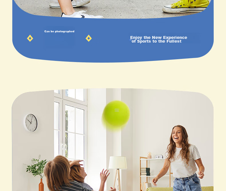 Deli No. 7 Children's Colorful Silent Basketball, Indoor Noiseless Quiet Indoor Parent-Child Toy, Blue 20