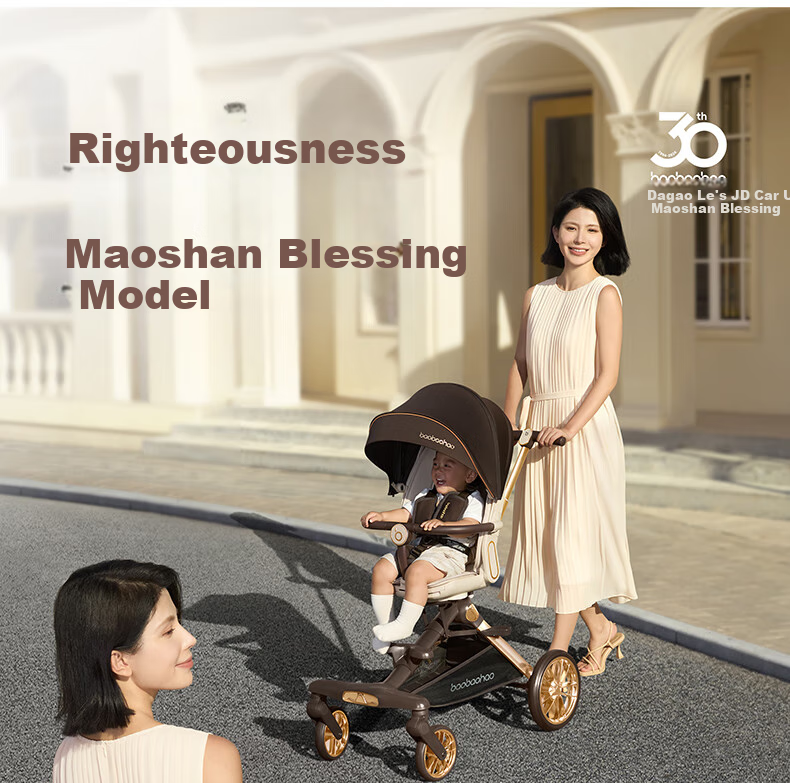 BabyGood V16MAX Yunqi Sand Stroller Large Wheel High Landscape One-Click Folding Sit and Recline Baby Stroller 5