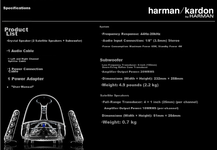 Harman/Kardon SoundSticks3 Crystal Third Generation, TV Multimedia Desktop Computer Wired Speakers, Subwoofer Audio, Surround Stereo Sound, Bluetooth Receiver Included 11