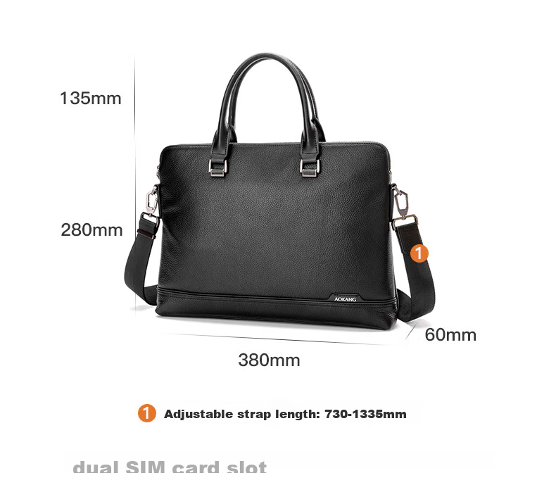 Aokang Briefcase, Business Bag for Men, Handheld Bag, Top-Grain Leather Laptop Bag, Birthday Gift for Husband 3