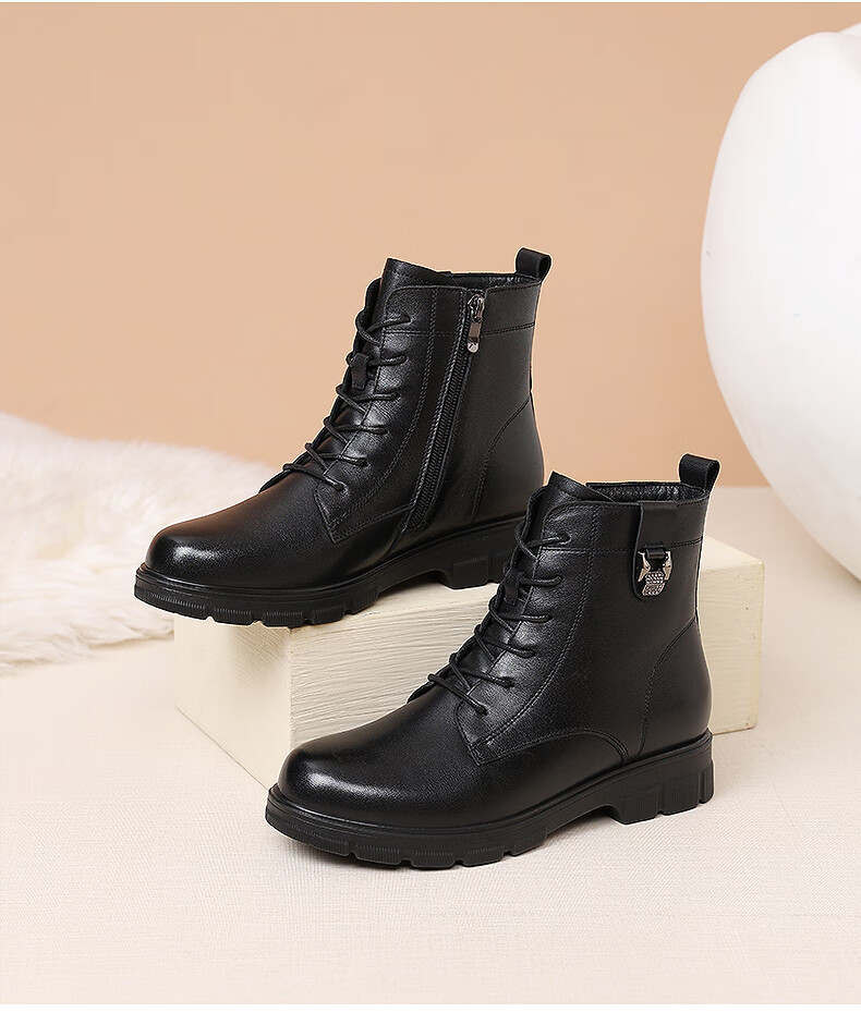 Red Dragonfly High-Top 6-Eyelet Martin Boots Women’s Fleece-Lined Warm Cotton Short Punk Style Leather Boots WTC434321C 5