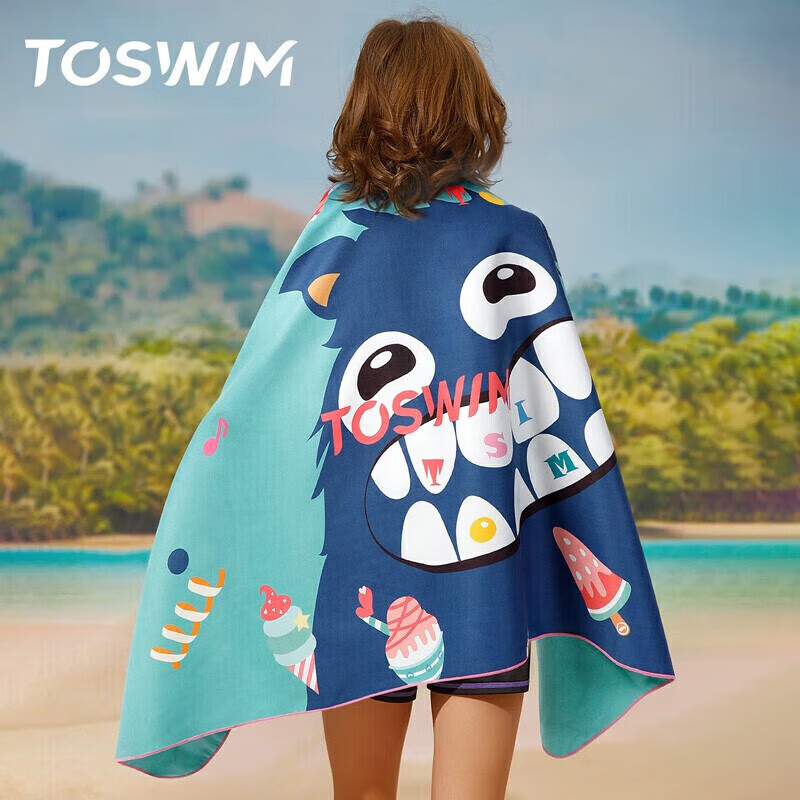 Полотенце для детей TOSWIM, быстросохнущее, для плавания, впитывающее, дорожное, быстросохнущее пляжное полотенце, дизайн "Жадный медведь"