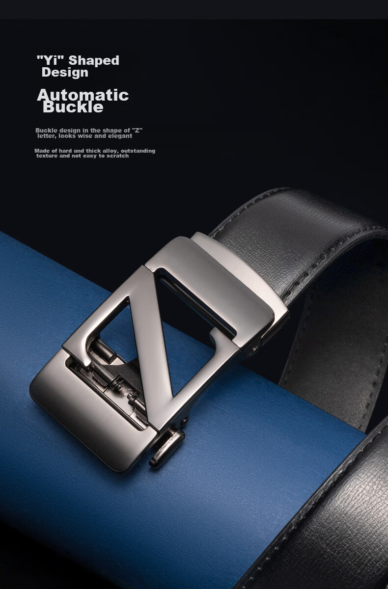 Aokang Men's Belt with Automatic Buckle, Business Casual Waist Belt, Birthday Gift for Husband 4
