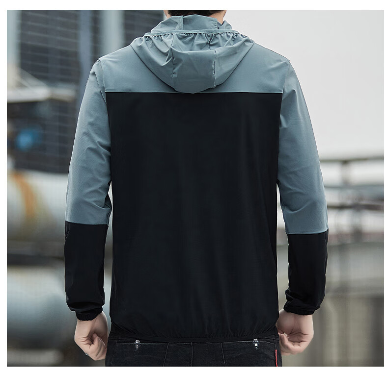 ROMON Men's Summer Sun Protection Jacket Ice Silk Breathable Casual Outdoor UV Protection Fishing Quick-Dry Coat 1226 Dark Blue 6X 14