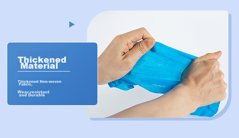 Temeiju Disposable Shoe Covers, Thickened Wear-Resistant Non-Slip Reusable Non-Woven Fabric Foot Covers for Computer Room, Students, Dust-Proof Home Use, 100 Pieces 13