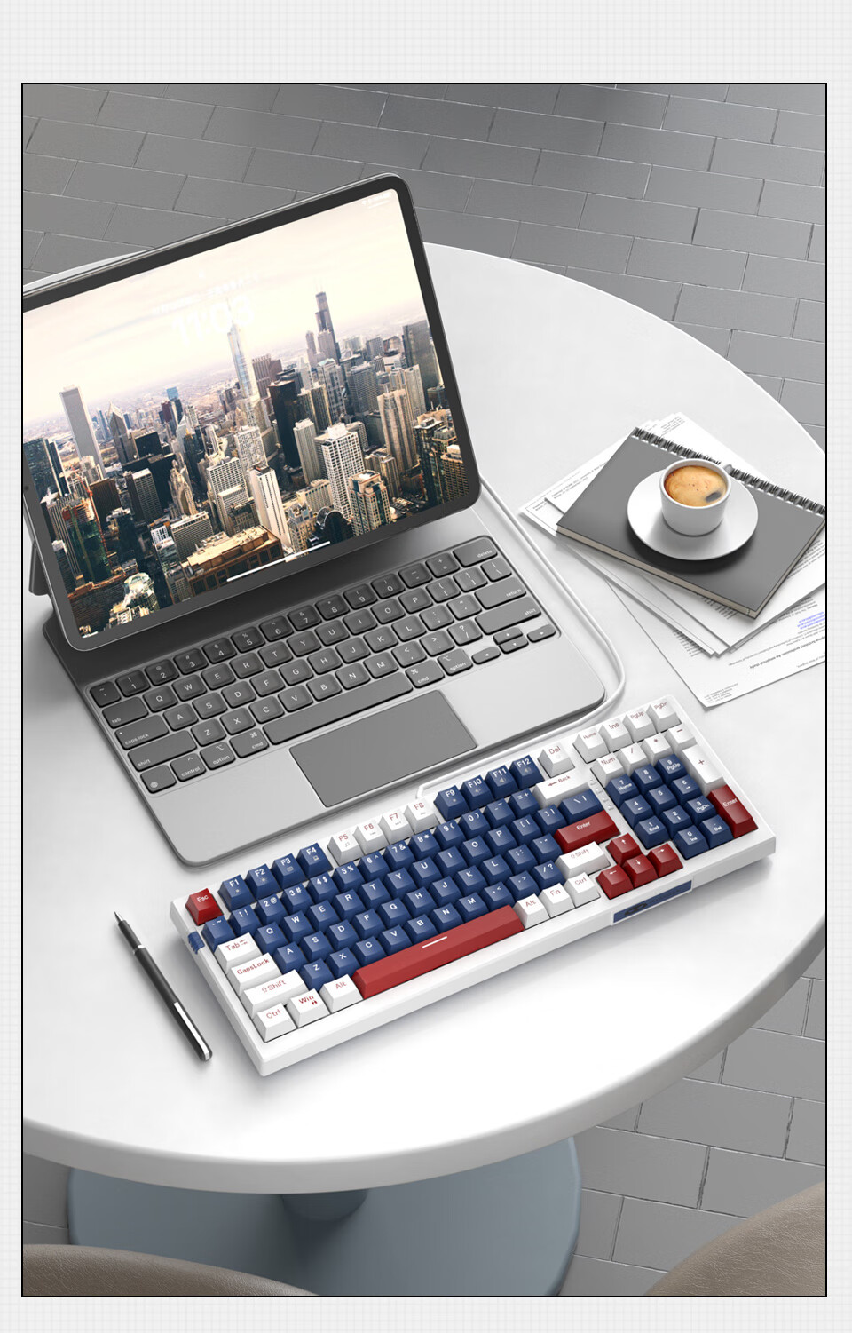 MageGee SKY 98 Hot-Swappable Mechanical Keyboard Gaming E-Sports Keyboard 98-Key Business Office Keyboard Comfortable Feel Keyboard Computer Laptop Keyboard Gray Black Red Switches 14