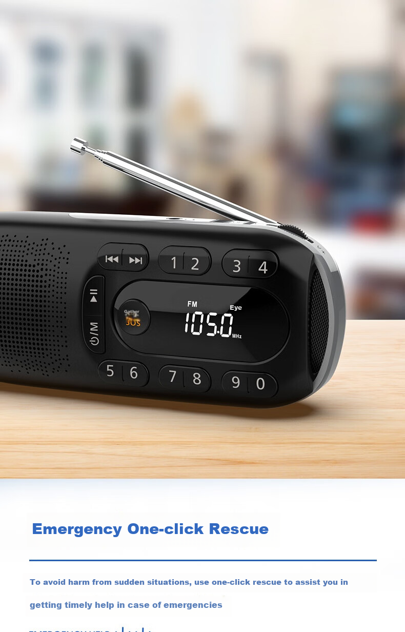 PHILIPS TAR2808 Radio for Elderly, Card-Insertable Speaker, Flashlight Lighting, Portable Rechargeable Outdoor Park Emergency Alarm Lithium Battery Multifunctional Speaker 8
