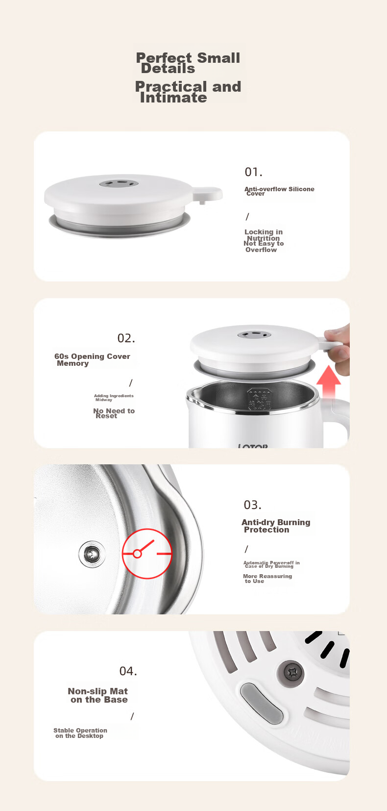 LOTOR High-Speed Blender Soy Milk Maker for Home Use, Automatic 4-5 Person Capacity, No Cooking Or Washing Required, Noise Reduction Juicer Machine for Grains And Complementary Food 17