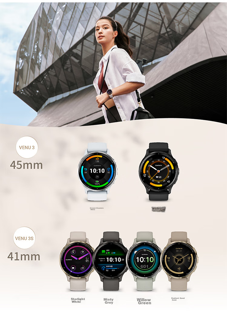 GARMIN Venu3 Deep Space Black ECG Heart Rate Running Cycling Swimming Fitness Stylish Sports Smartwatch 14