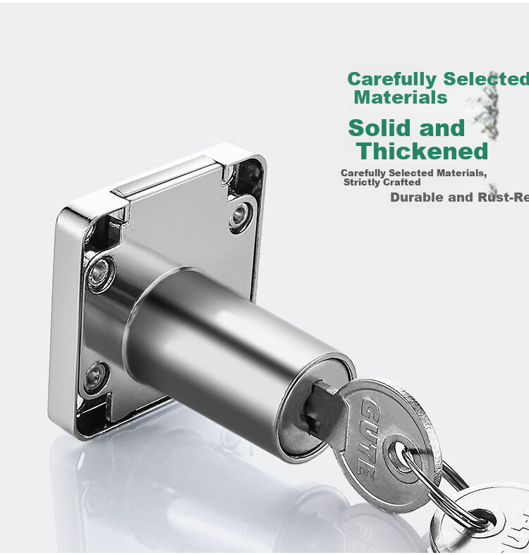GUTE Drawer Lock, Alloy Flat Head, Office Cabinet Lock, 22mm 8