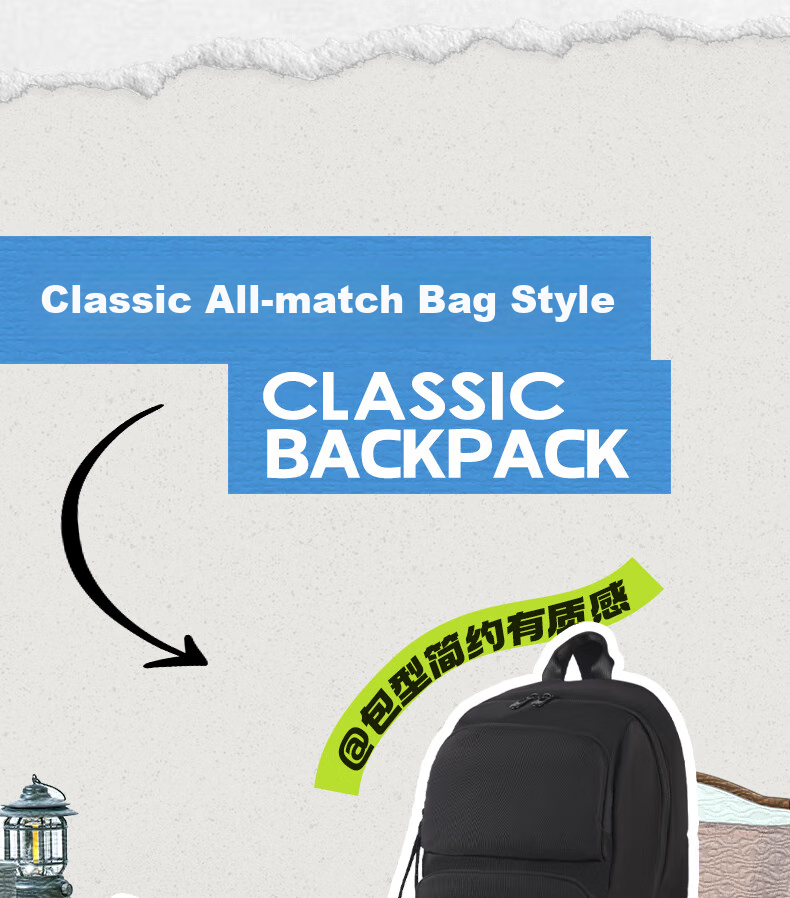 Li-Ning Backpack for Women, School Bag for College And High School Students, Outdoor Hiking Backpack for Men, Large Capacity Travel Bag, Black 7
