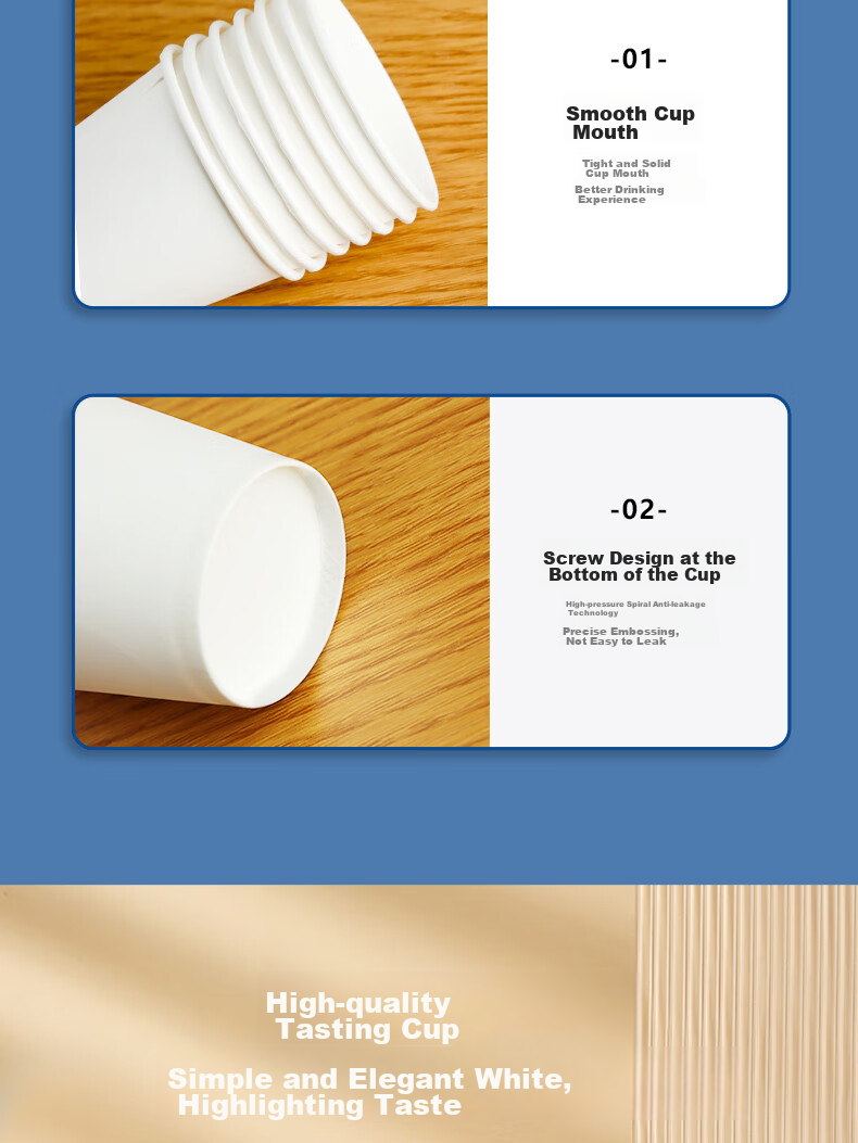 BJ Disposable Cups, Sample Cups, Single-Use Tea Cups, Small Tasting Cups, Small Paper Cups, Sampling Cups, 60ml, 100 Pieces 6