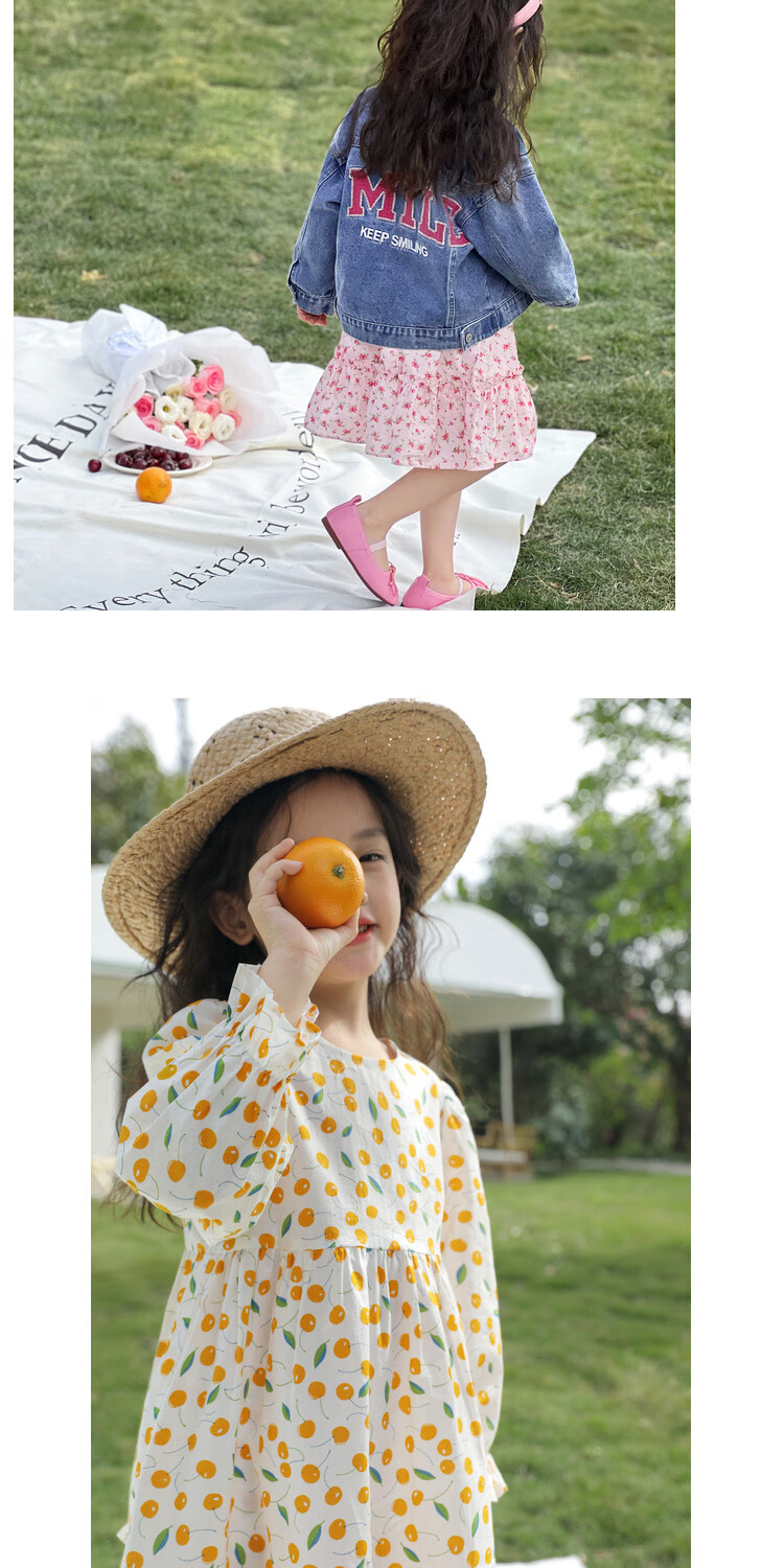 LUSON Chen Da Zhu Girls' Long-Sleeve Floral Print Dress, Spring And Autumn 2025 New Style Children's Fashionable Dress 4