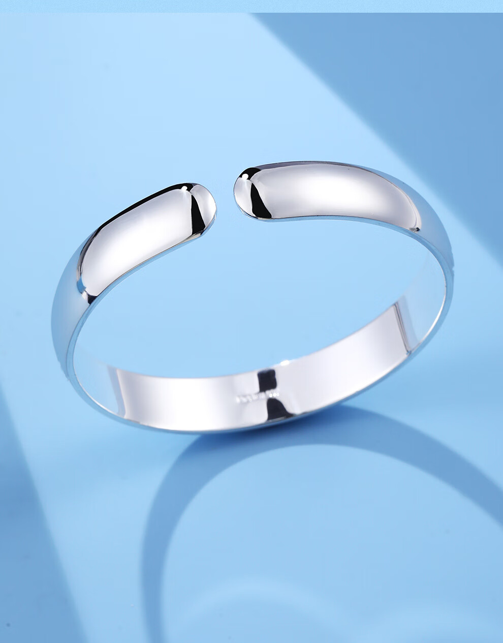 Laoyinjiang 999 Sterling Silver Bracelet with Fish Pattern, Adjustable Opening Width, Wide Surface, Silver Bangle for Women, Gift for Mom And Elderly 9